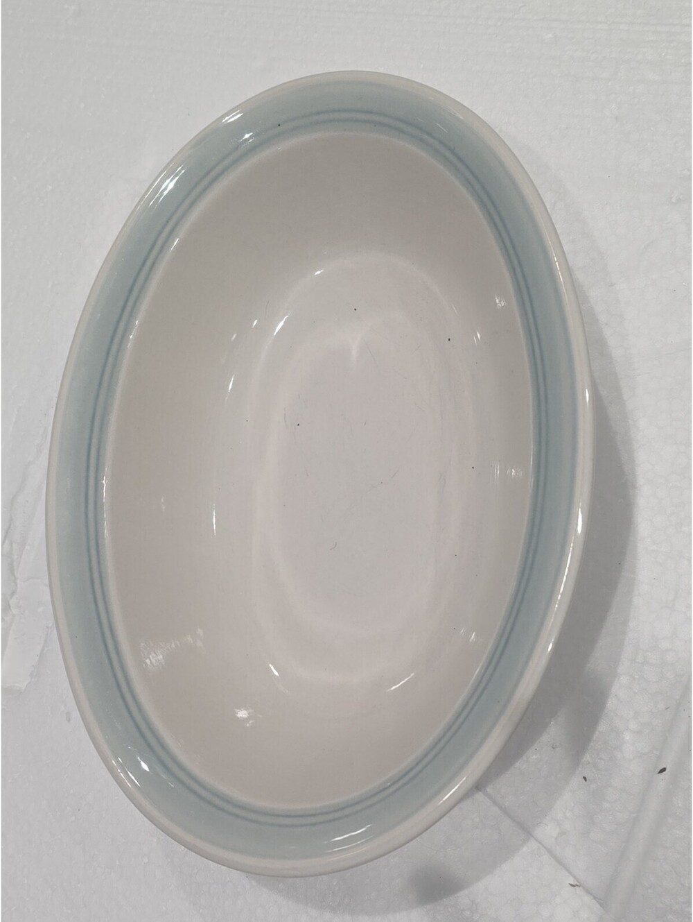 Vtg Impressions By Daniele Pebble Shore 10.5" Oval Vegetable Bowl Stoneware Mint